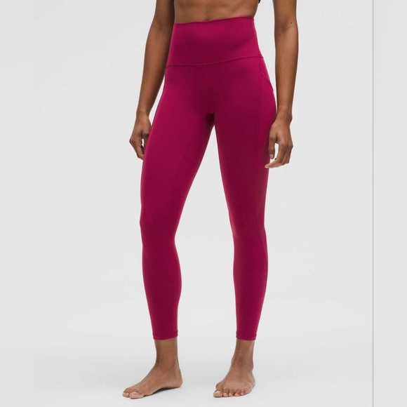 Lululemon Align High-Rise Pant Pockets 25" Magenta Smoke Red Leggings Size 12 - Picture 1 of 8